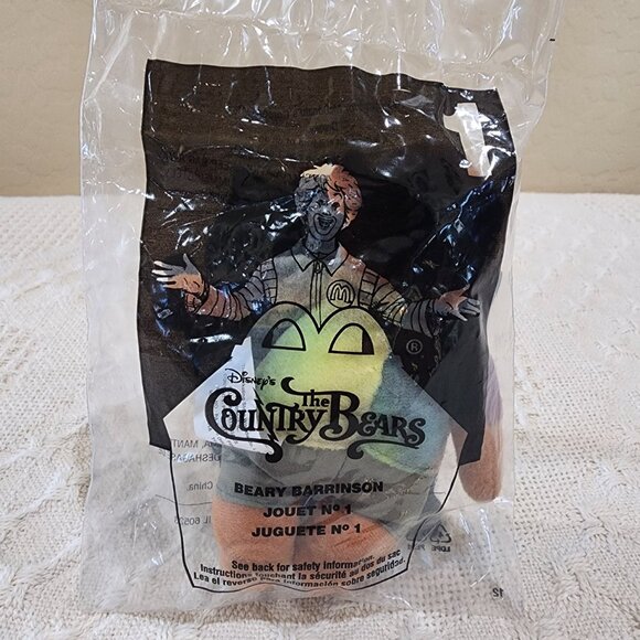 NIP 2001 Disney The Country Bears BEARY BARRINSON #1 McDonalds Happy Meal Plush - Picture 4 of 4